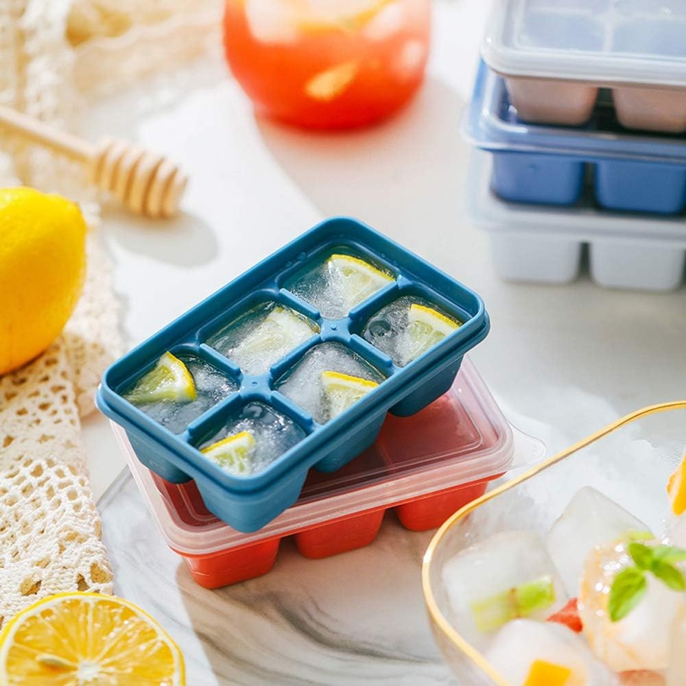 3-Pack Mini Ice Cube Trays with Lids – Easy Release & Stackable for Freezer