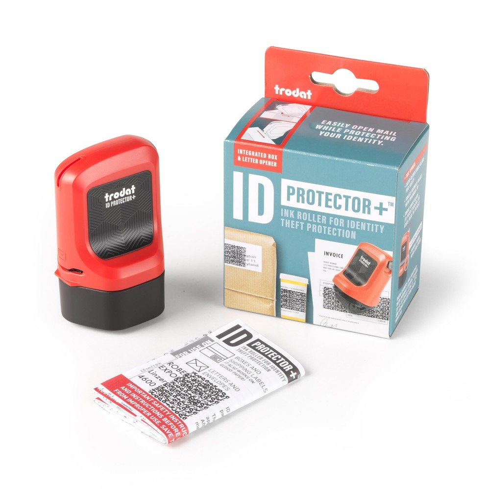 ID Protector+ Ink Roller – Identity Theft Protection Roller Stamp with Integr...
