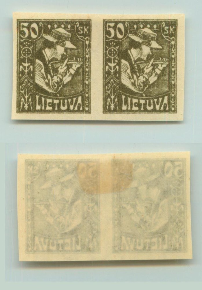 Lithuania 🇱🇹 1921 SC 102a mint imperf pair . d9506