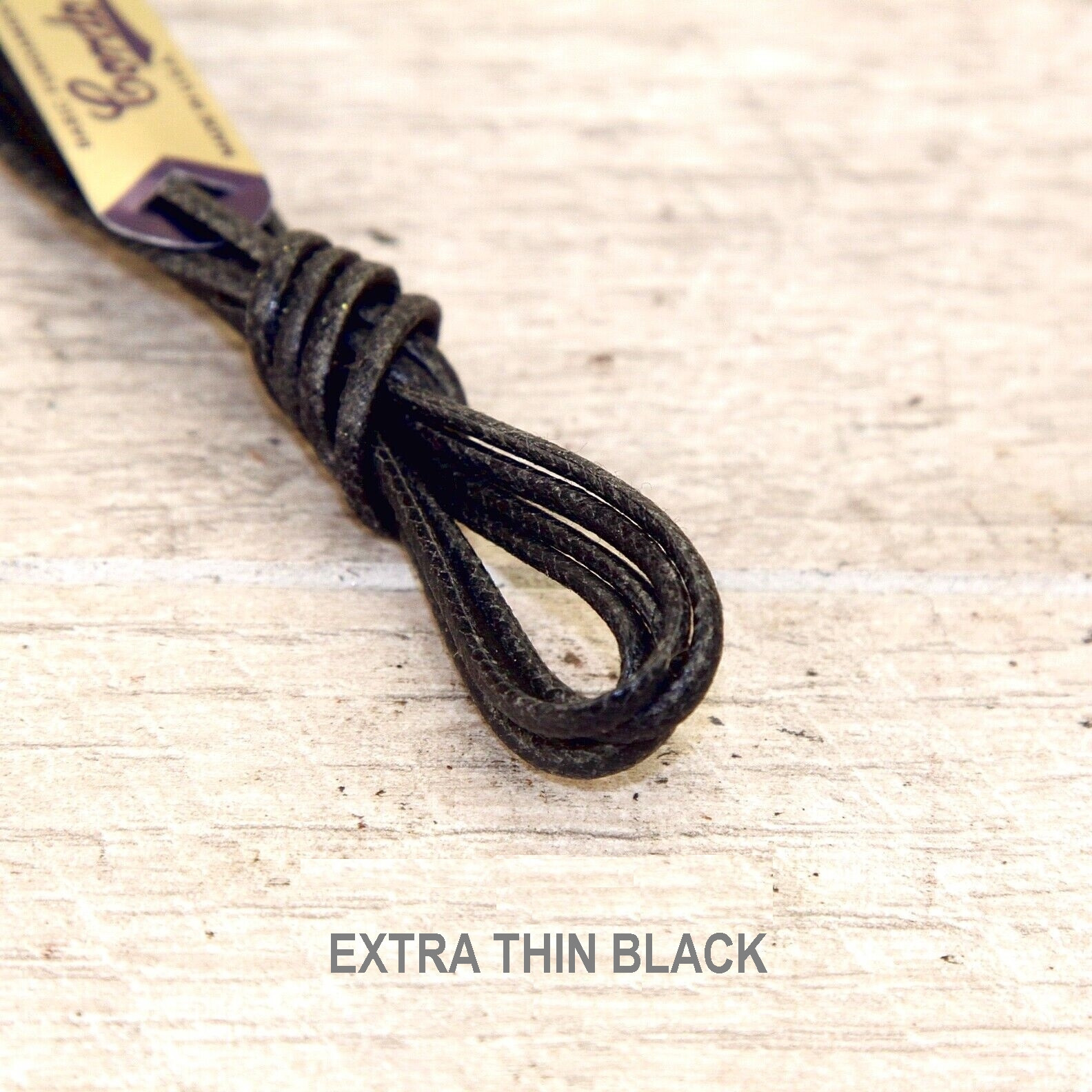 EXTRA THIN BLACK Waxed Cotton SHOELACES Laces (any qty = one ship) Allen Edmonds
