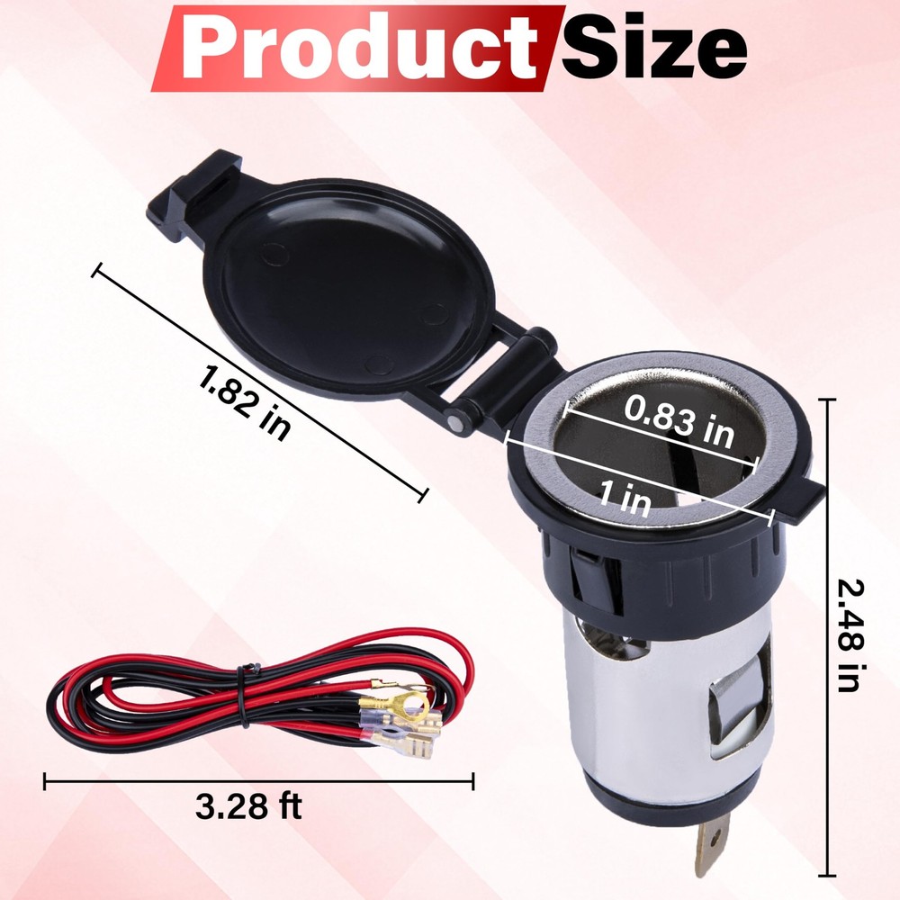 2 PCS Car Cigarette Lighter Socket, Replacement, 12 Volt...