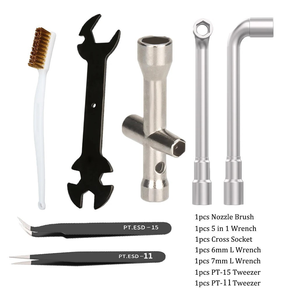 For MK8/MK10/M2000 3D Printer Tools Set Cross Wrench Socket M2/M2.5/M3/M4 Nut