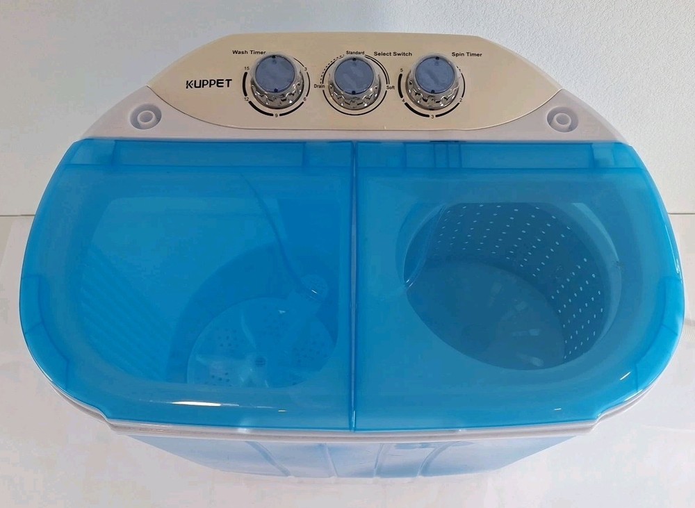 KUPPET Lightweight Compact Tub Portable Mini Top Loading Washing & Spin Machine