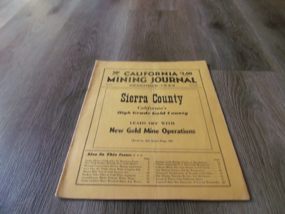 VINTAGE DECEMBER 1949 CALIFORNIA MINING JOURNAL