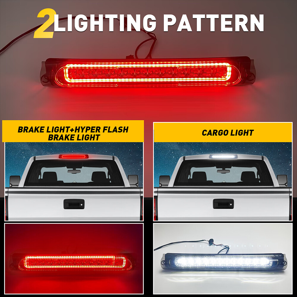Led 3rd Third Brake Light Cargo For Ford 2000-2005 Excursion Red+white Smoked