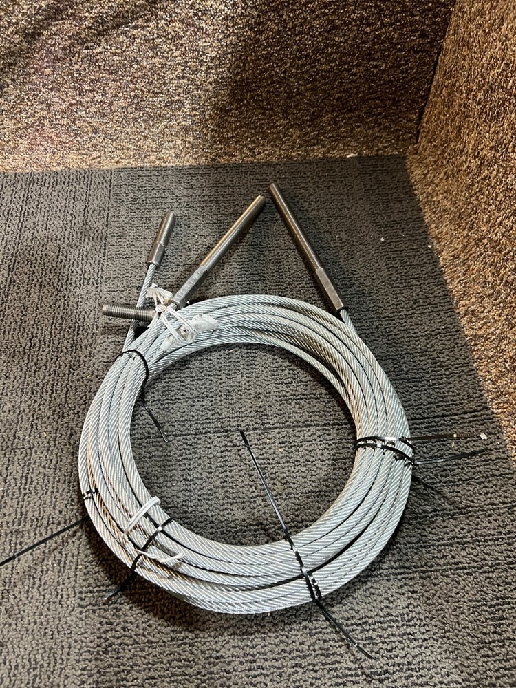 (QTY 2) Equalizer Cable Braided Steel Threaded Ends Silver Gray