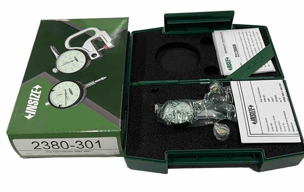 2380-301 Insize .0001” Graduation Dial Test Indicator .008” Measuring Range