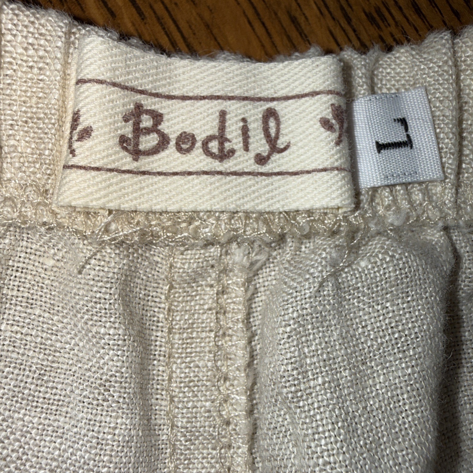 Bodil 100% Linen Boho Size Large Women’s Wide Leg Loose Fit gypsy Bloomer Pants