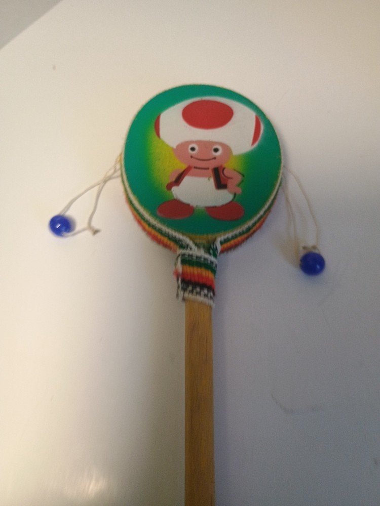 Mario Bros Toad Spin Drum Rattle Drum Percussion
