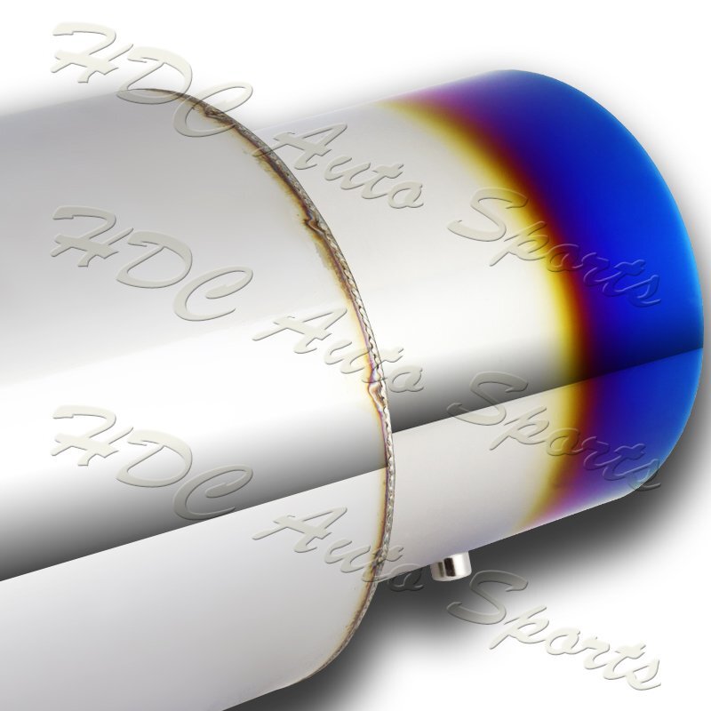 4" N1 Style Burn Tip Stainless Steel Racing Resonator Exhaust Muffler 2.5" Inlet