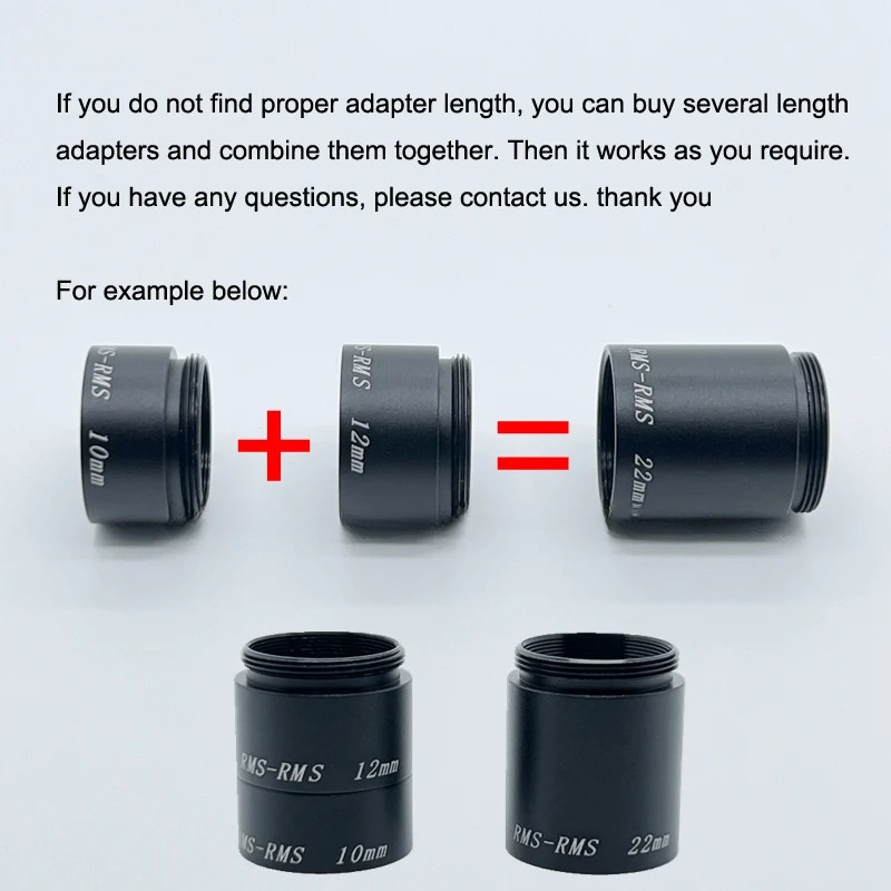 5-30mm Microscope Objective RMS Extenders Parfocal Length Extension Ring Adapter