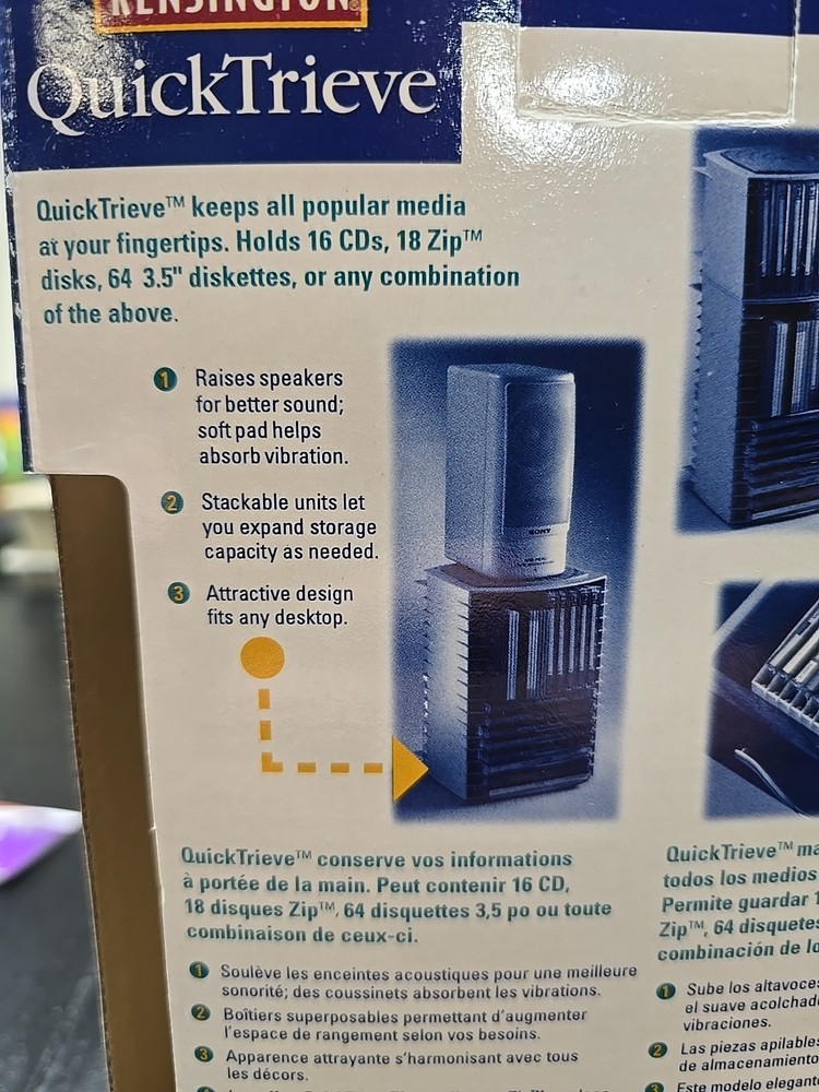 Kensington QuickTrieve Stackable Modular CD Storage Tower 16 Disk - CREAM - NIB