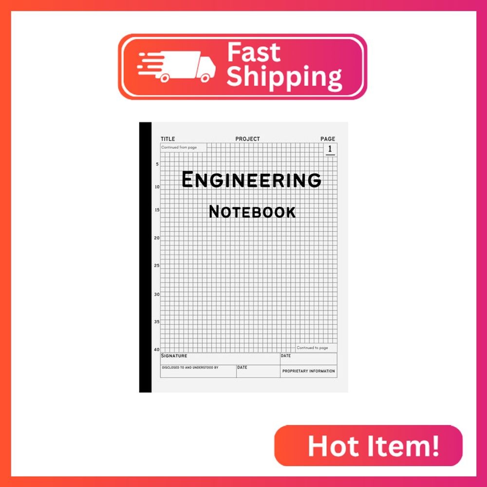 Engineering Notebook: 160+ Pages Grid Format, Engineer Lab Quadrille Graph Paper