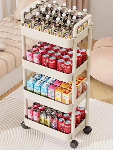 Trolley with Handlebar and Storage Rack