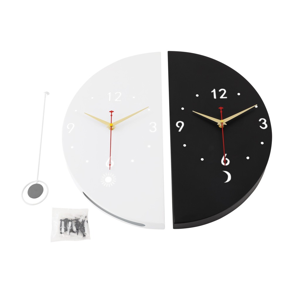 Wall Clock Decoration Double-sided Corner Wall Clock White+black Wall Clock