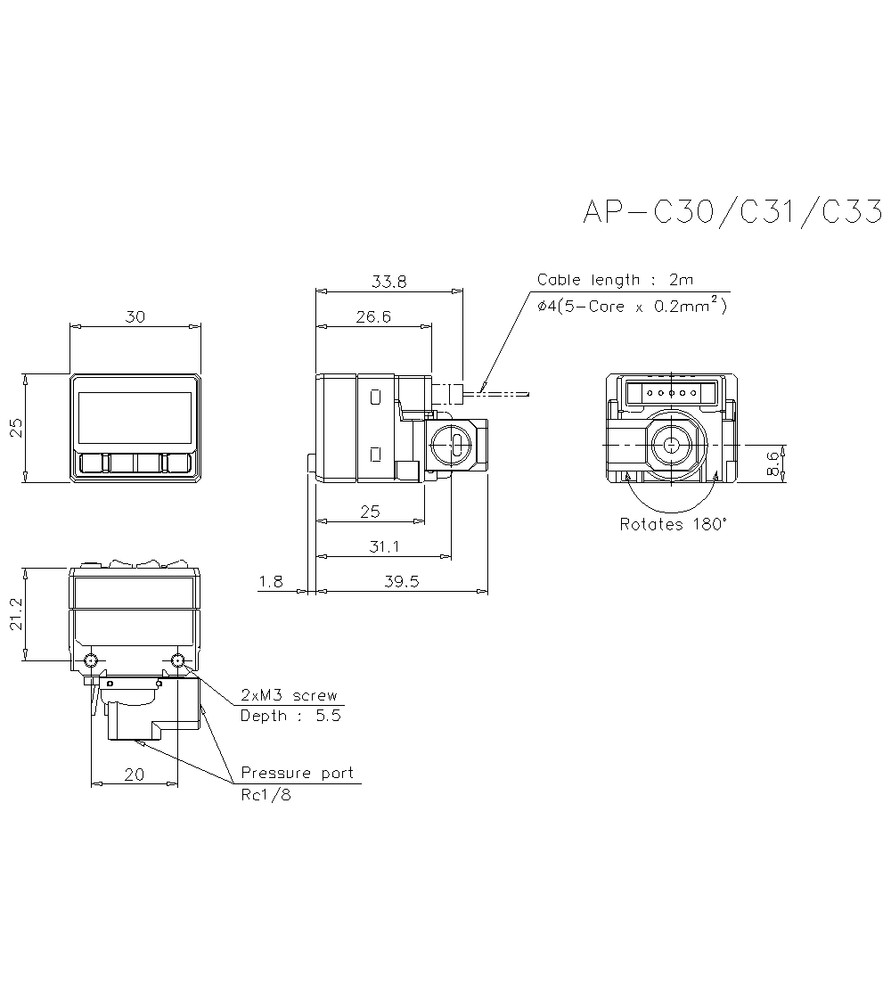 1pcs KEYENCE AP-C30 NEW Digit Pressure Sensor
