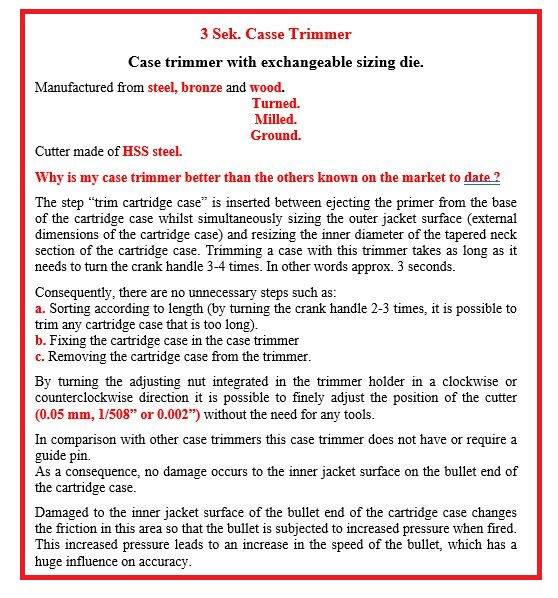 High Speed Case Trimmer PERFECT.