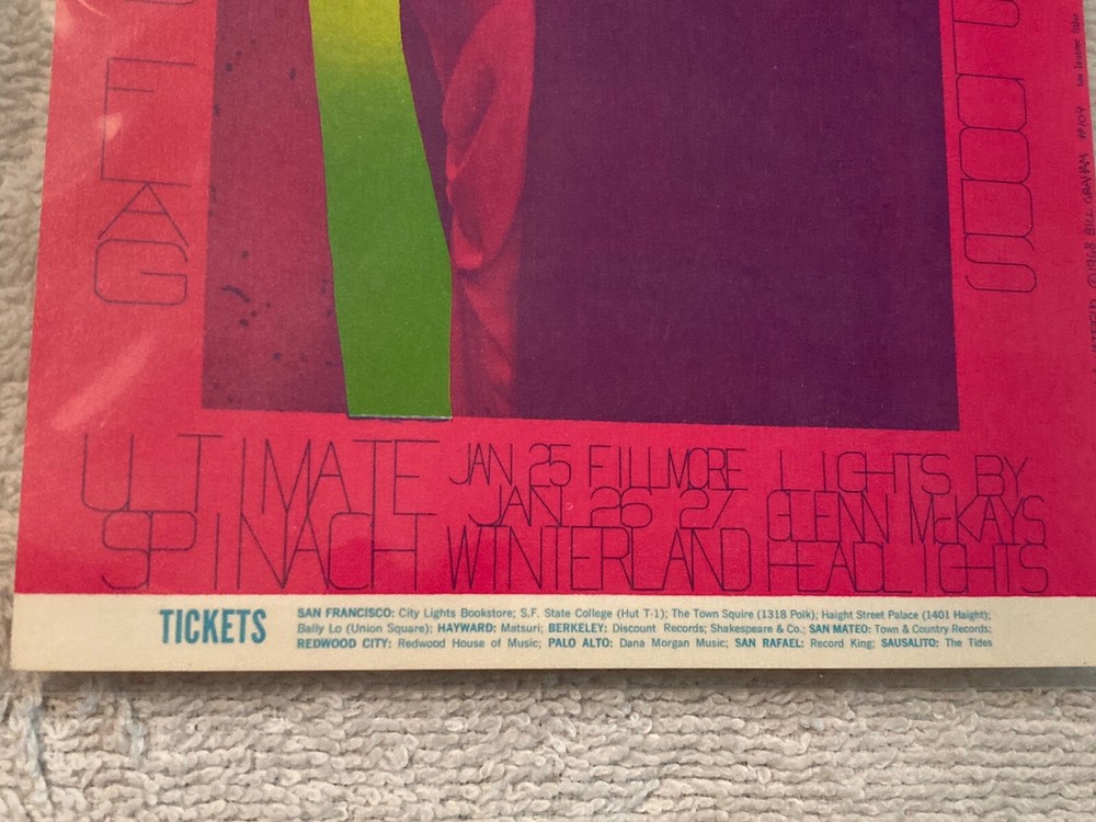 The Fillmore West Postcard BIG BROTHER & THE HOLDING COMPANY / JANIS JOPLIN 1968