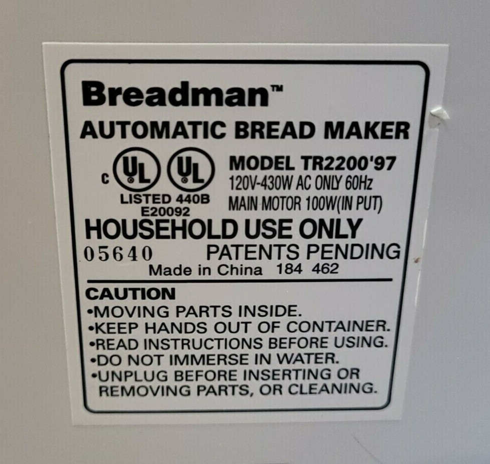 Breadman Bread Maker Rotary Drive Coupling TR2200 TR2200C (4-Rivet version only)