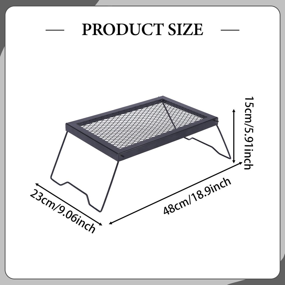 Folding Campfire Grill Camp Grill Table Portable Foldable Camping Table Rack for
