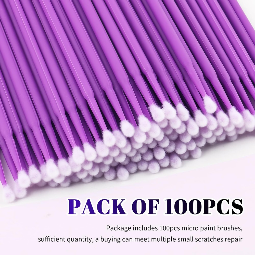 100 Pcs Universal Mini Touch Up Paint Brushes Micro Applicators OEM Match Fix