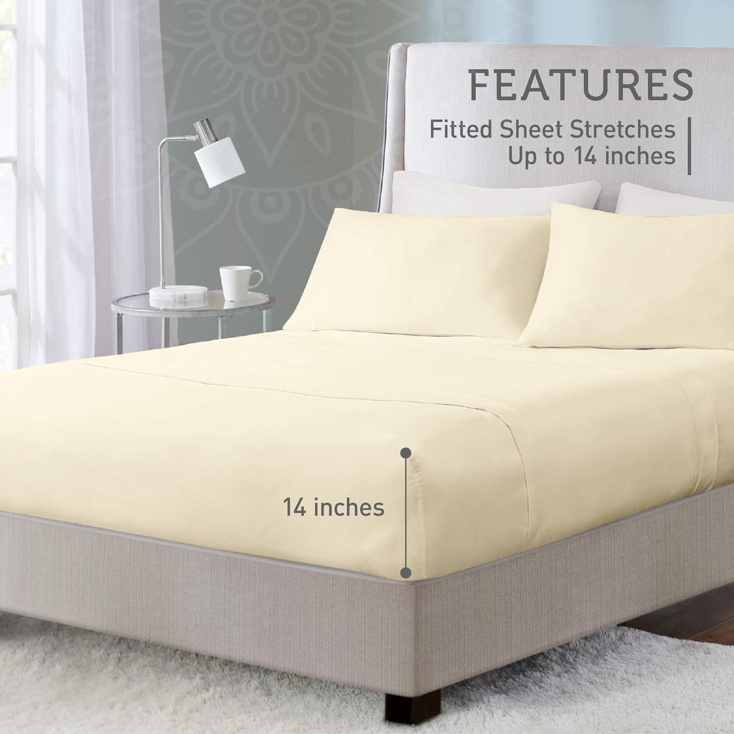 Hyde Lane Bed Sheets 500 TC Queen or King 100% cotton 4 Piece Sheet Set