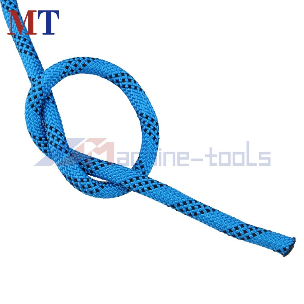 Strong Pulling Rope Braided Polyester Rope 3/8" × 100' 3520Lbs (Blue,Black)