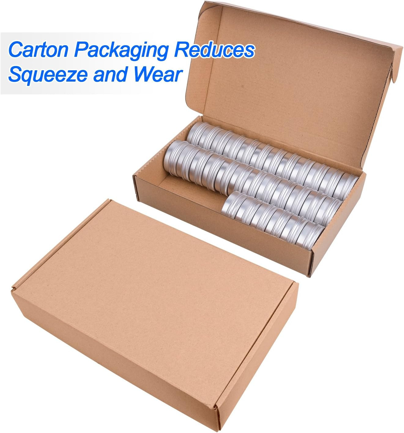 30 Pack Tin Cans Screw Top round Metal Lip Balm Tins Containers with Lids (1Oz)