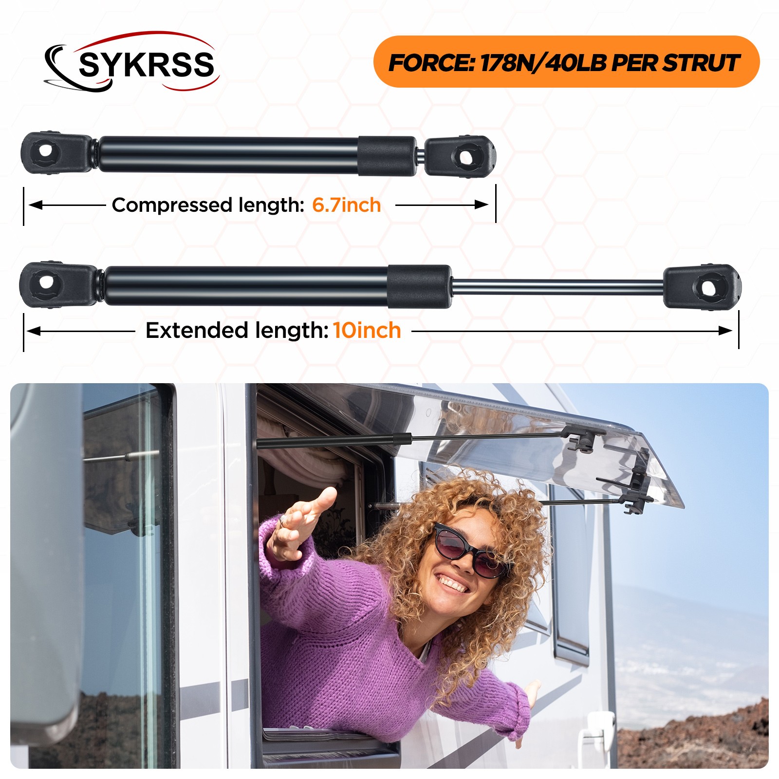 Qty2 10" 40lbs Gas Struts Shocks Lift Support C16-09322 for Truck Tool Box Lid