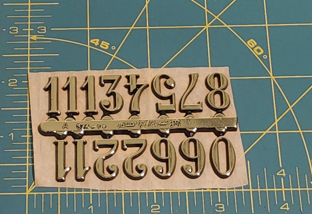 Clock Numerals Arabic 3/4" Tall Set Gold Color