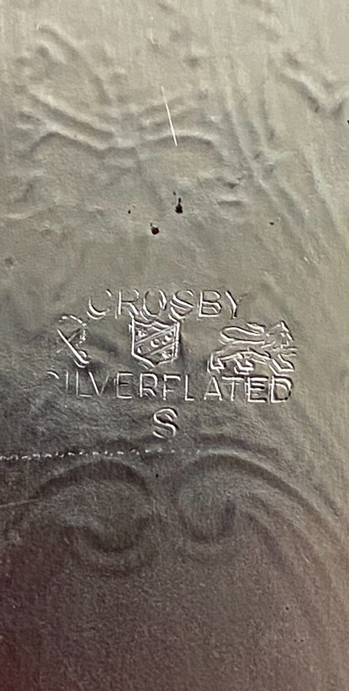 Crosby Silver Plated Oval Bread Tray Etched Pattern 12 1/2"