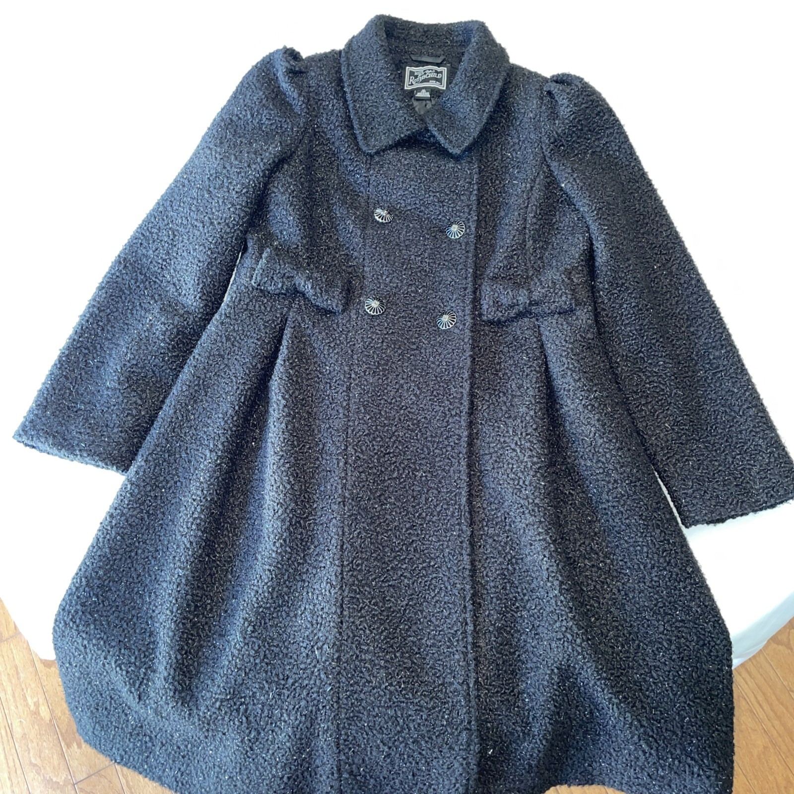 Rothschild Girl’s Princess Dressy Sparkle Black Coat Sz XL (16) Vintage Inspired