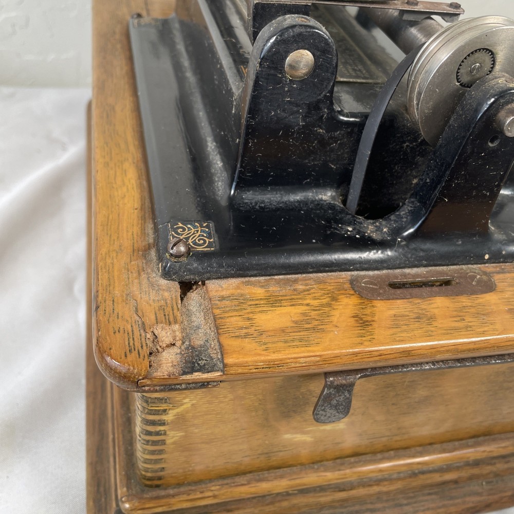 Antique Edison Home Model Cylinder Phonograph Untested