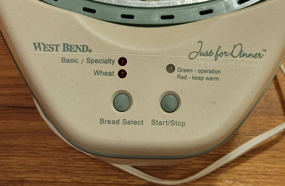 West Bend Bread Machine "Just For Dinner"