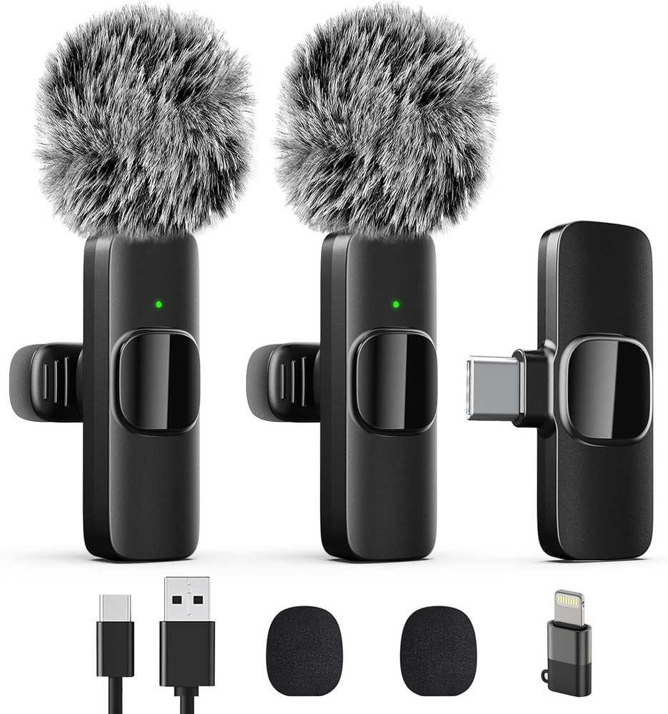 Professional Wireless Lavalier Lapel Microphone for iPhone, iPad, Mini Video...