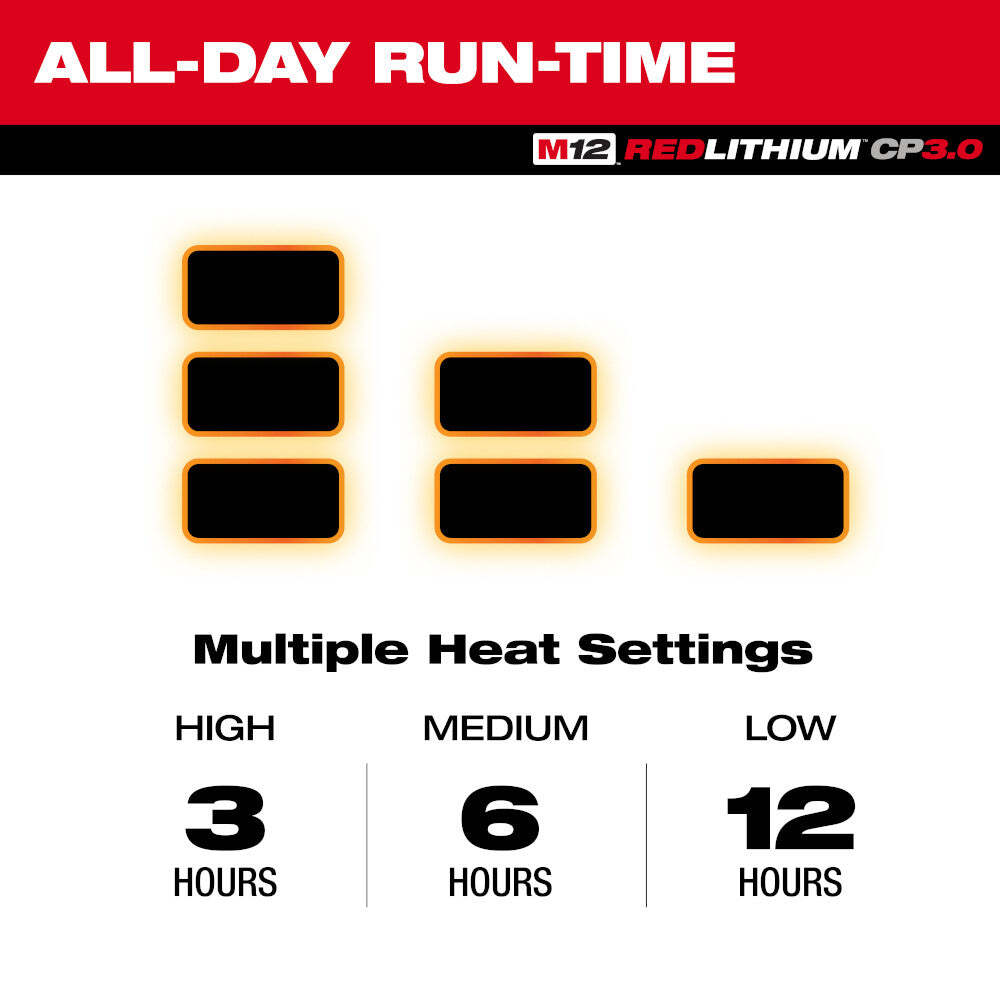 Milwaukee M102G-21XL M12 12V Durable Li-Ion Heated AXIS Jacket