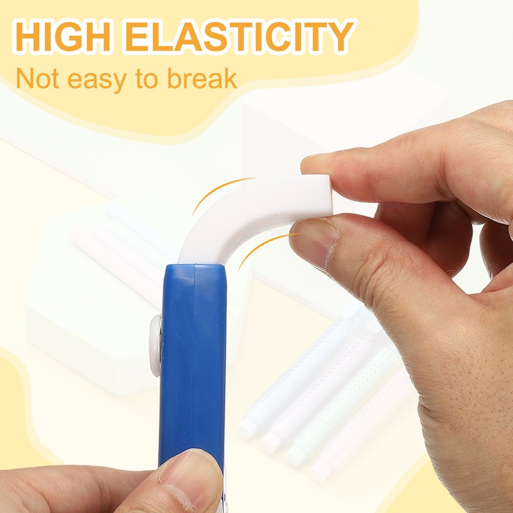 8 Pack Erasers, Pencil Erasers Large Eraser Push Pull Cute Soft, Blue White