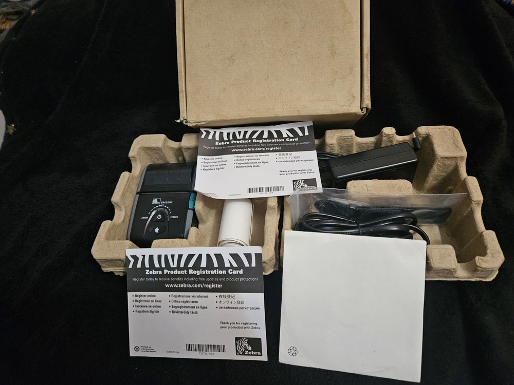 Zebra EM220II Bluetooth Mobile Thermal Receipt Printer Complete Kit Open Box