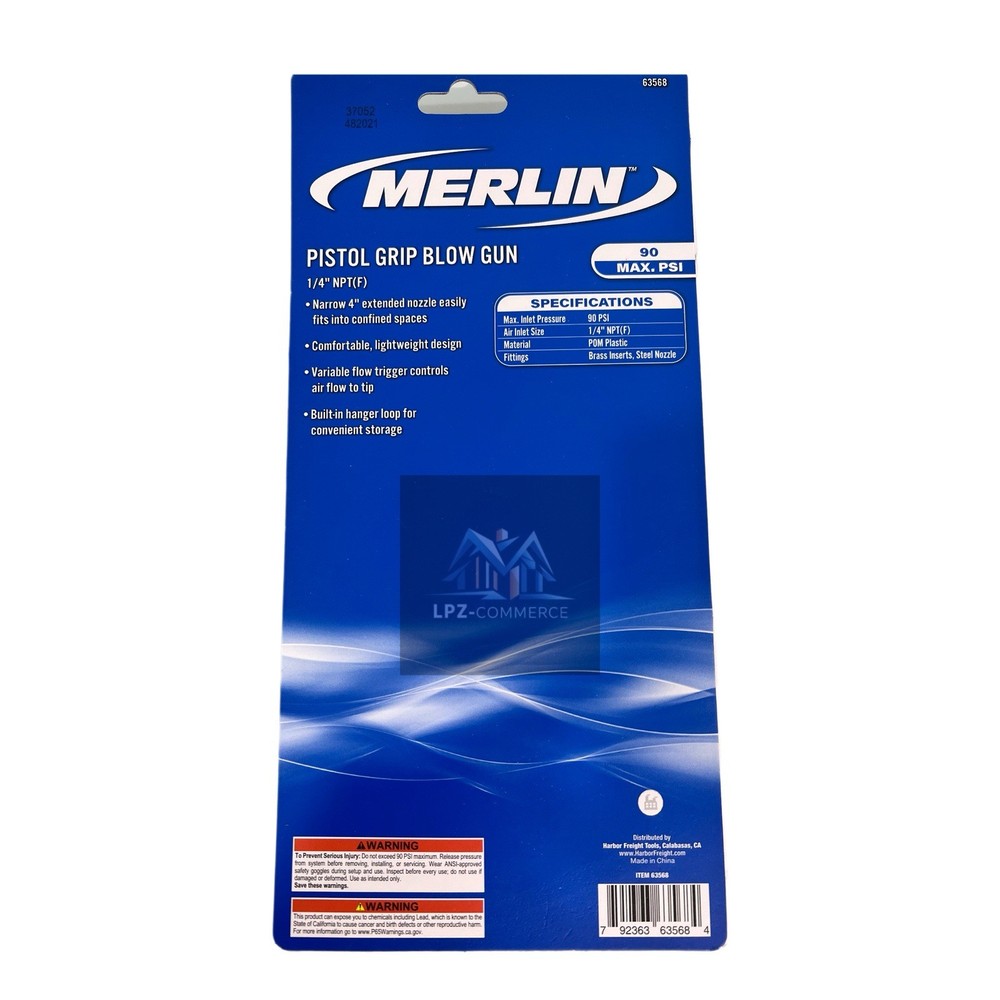 Air Blow Gun with Angled Tip, Variable-Flow Trigger & Hanger Loop