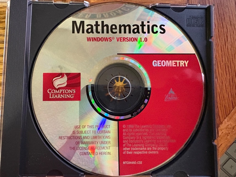 Compton's Learning Mathematics CD Set Windows 3.1/95/98 (1999) Rare