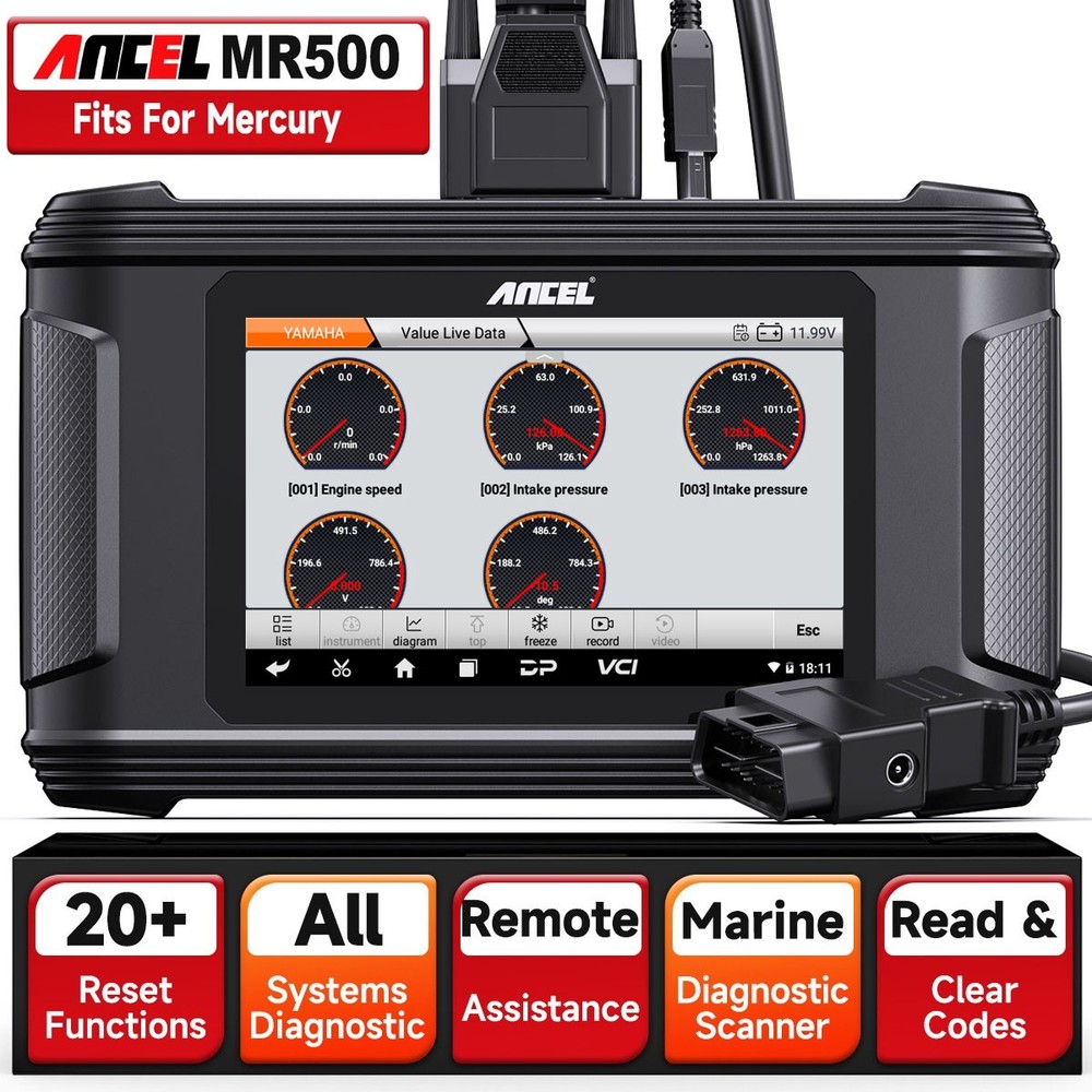 ANCEL MR500 Fits Mercury Marine Engine Diagnostic Tool Scanner OBD2 Code Reader