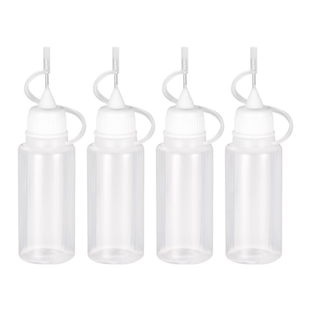 Needle Tip Bottle Precision Plastic Applicator 10ml White Hood 10pcs