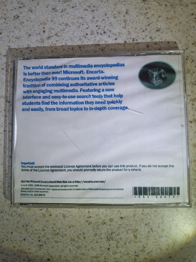 Microsoft ENCARTA '99 Interactive Multimedia Encyclopedia Version A - PC CD-ROM