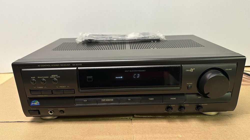 Technics SA-EX110 2 Ch Receiver AM FM Stereo System Phono Input Remote Bundle