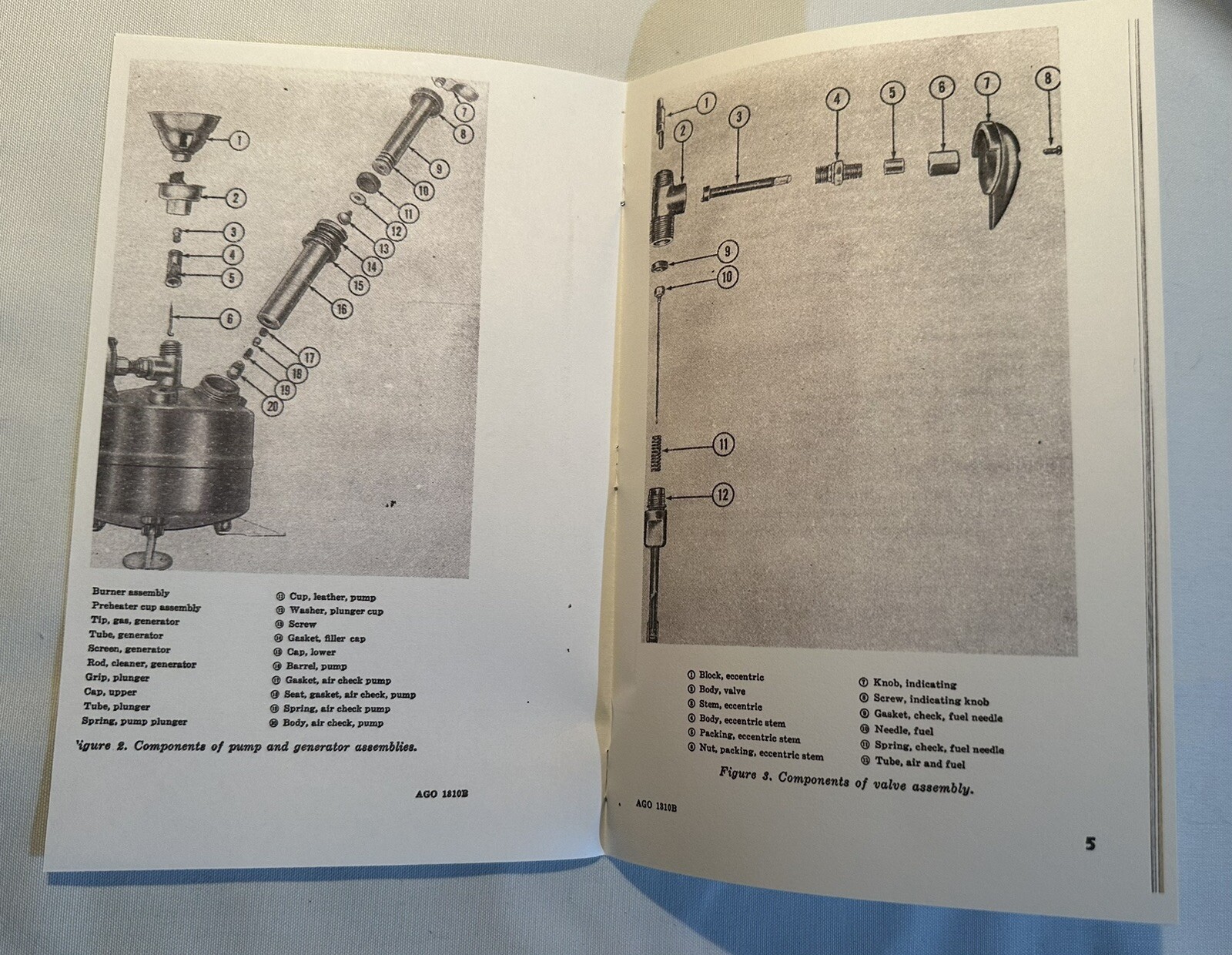M-1950 MILITARY STOVE PUMP Assembly New Old Stock With Parts Breakdown