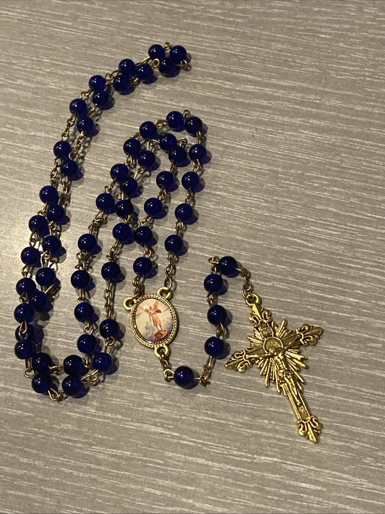 Saint Michael Blessed Catholic Rosary Necklace