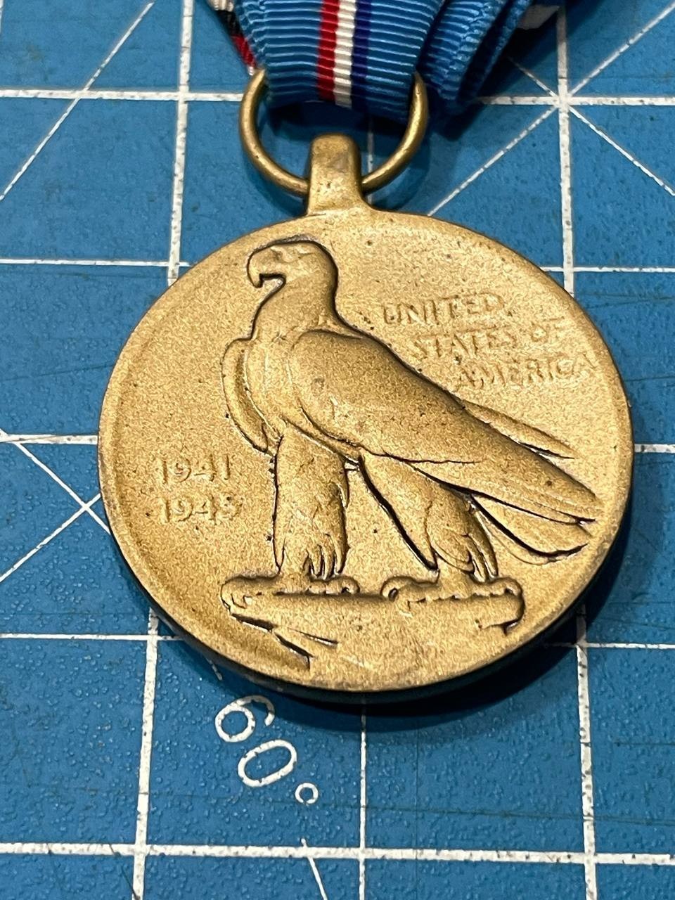 Original WWII American Campaign Medal WW2 - USA made - WW2 Theater - ACM