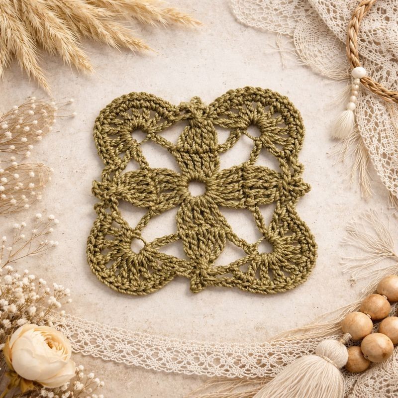 Small Crocheted Doily, Textile Embellishment, Junk Journaling