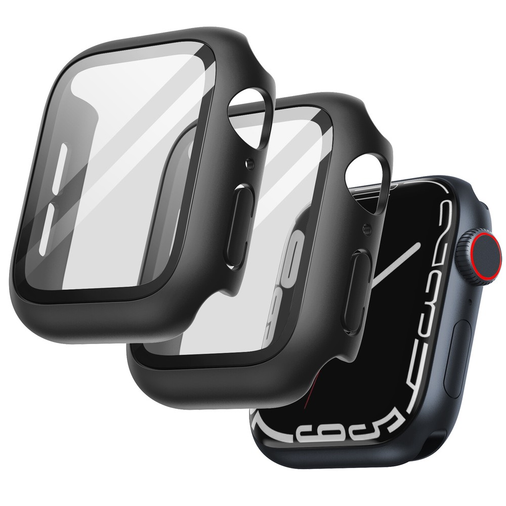 JETech Case with Screen Protector for Apple Watch Series 9 8 7 45mm, 2 Pack