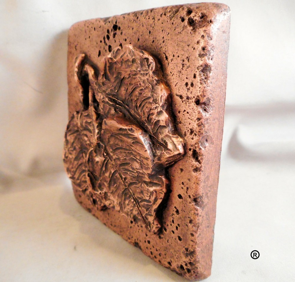 Copper 4"x4" Leaf #3 Wall Tile
